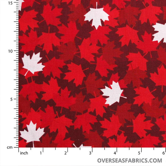 Windham Fabrics - Canadian Christmas, Maple Leaves, Red