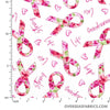 Windham Fabrics - Love Pink, Rose Ribbon, White