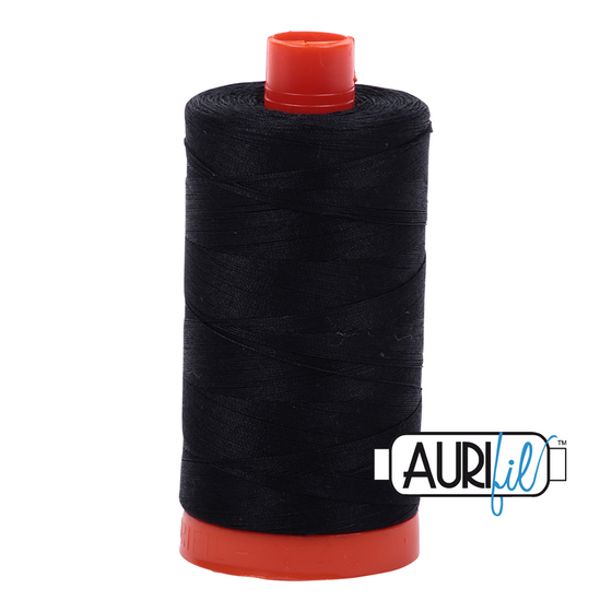 Aurifil Thread 50wt - 2692 Black, 1300m Spool