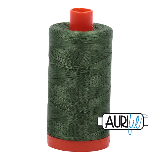 Aurifil Thread 50wt - 2890 Very Dark Grass Green, 1300m Spool