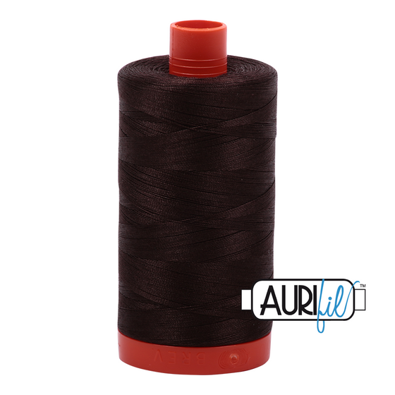Aurifil Thread 50wt - 5024 Dark Brown, 1300m Spool