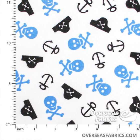 Babyville PUL Waterproof Fabric 60" - Pirate Skulls