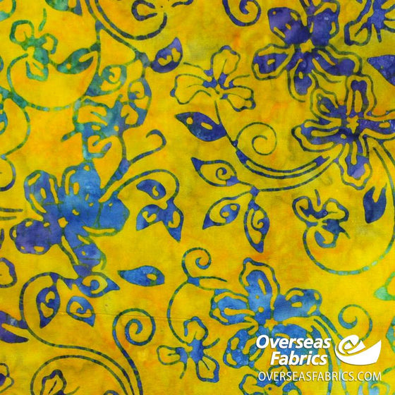 Blank Quilting - Sumatra Batik, Floral, Yellow