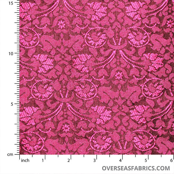 Brocade 45" (Fall 2021) - Design 02, Banarasi Floral, Magenta