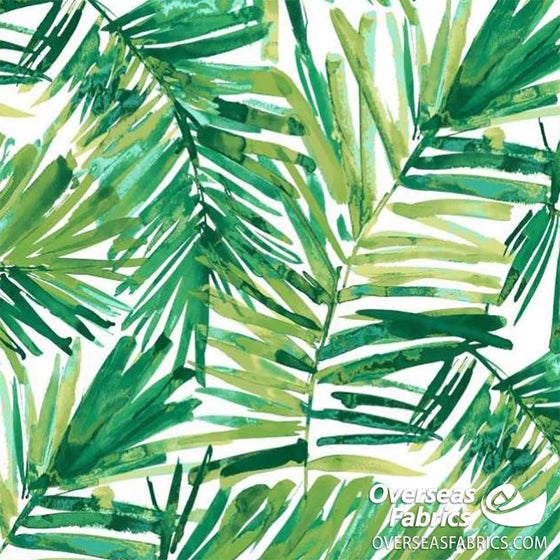 Bryant Outdoor Fabric 54" (Courtyard 2021) -  Coastal Palm, Green Leaf