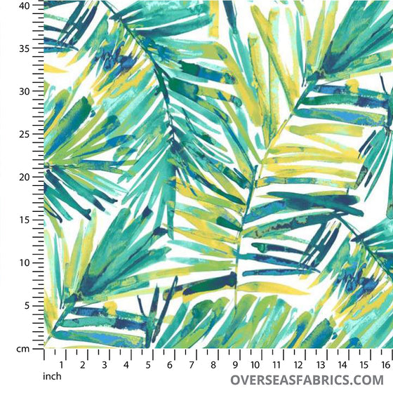Bryant Outdoor Fabric 54" (Courtyard 2021) -  Coastal Palm, Tide Pool