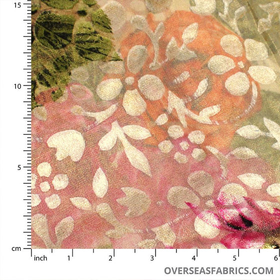 Burnout Poly 45" - Floral Print, Pink (Fall 2021)
