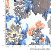Printed Chiffon 60 (Mar 2021) - Design 02, Blue Orange Flower