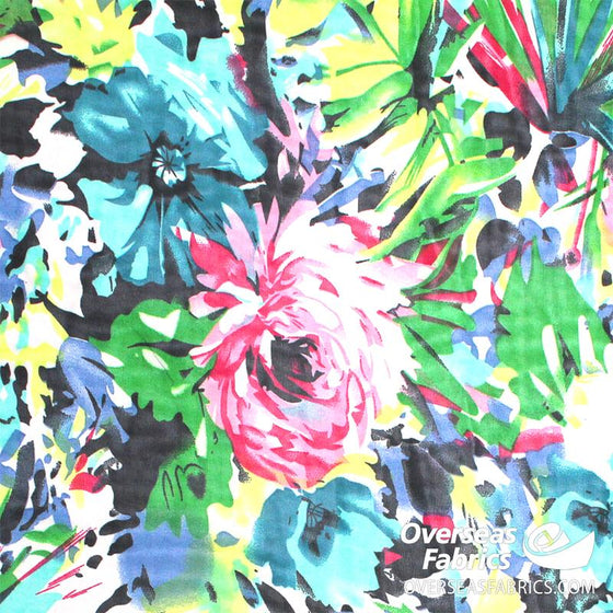Printed Chiffon 60 (Mar 2021) - Design 03, Zebra Floral, Pink
