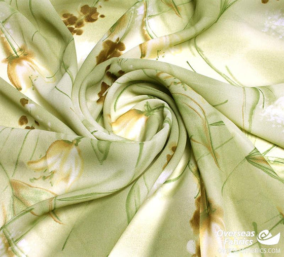 Printed Chiffon 60 (Mar 2021) - Design 13, Floral, Green