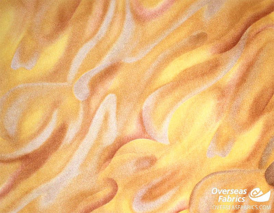 Printed Chiffon 60 (Mar 2021) - Design 14, Abstract Tie Dye, Orange