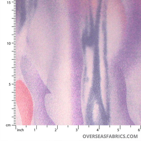 Printed Chiffon 60 (Mar 2021) - Design 14, Abstract Tie Dye, Purple