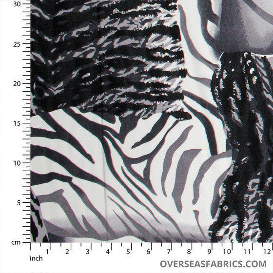 Printed Chiffon 60 (Mar 2021) - Design 17, Animals, Black