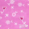 Dress Cotton 60" (Jun 2021) - Design 6, Sidewalk Chalk Floral, Pink (water damage)