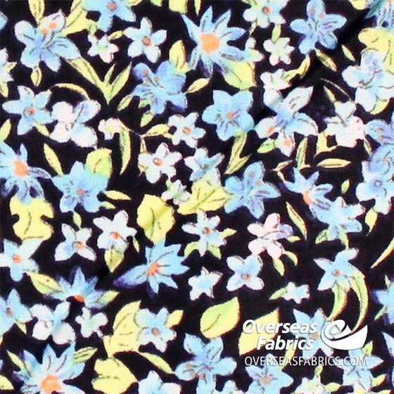 Dress Cotton 52" - Design 9, Flower Garden, Blue (June 2021)