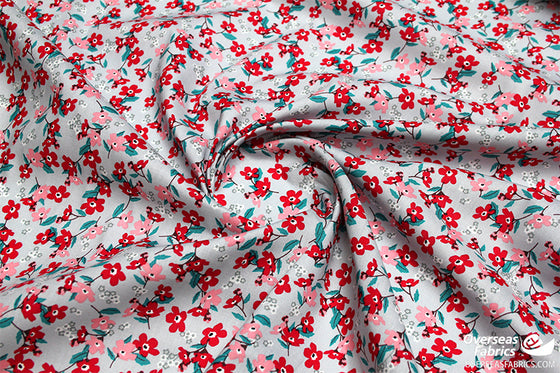 Dress Cotton 60" - Design 02, Fun Flowers, Grey (Spring 2022)