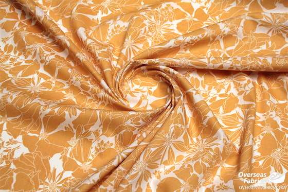 Dress Cotton 60" - Design 01, Hawaiian Luau, Yellow (Summer 2022)