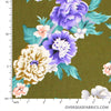 Dress Cotton 60" - Design 05, Big Bouquets, Green (Summer 2022)