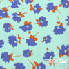 Dress Cotton 60" - Design 07, Abstract Flowers, Blue (Summer 2022)