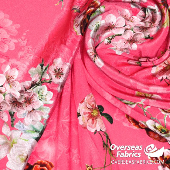 Silky Crepe 45" - June 2020 Collection; Design 01, Hot Pink