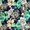 Silky Crepe 45" - June 2020 Collection; Design 03, Black-Green