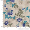 Dress Crepe 45" - June 2020 Collection; Design 04 - Quiet Carnations, Blue
