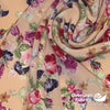 Dress Crepe 45" (Mar 2021) - Design 05, Bright Roses, Peach