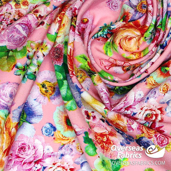 Dress Rayon 60" - June 2020 Collection; Design 17 - Soft Roses, Peach