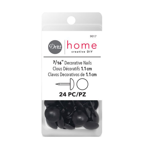 Dritz - Decorative Nails, Black, 7/16″