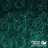 Embossed Velvet 60" - Paisley Sparkle, Dark Green