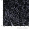 Embossed Velvet 60" - Paisley Sparkle, Dark Grey