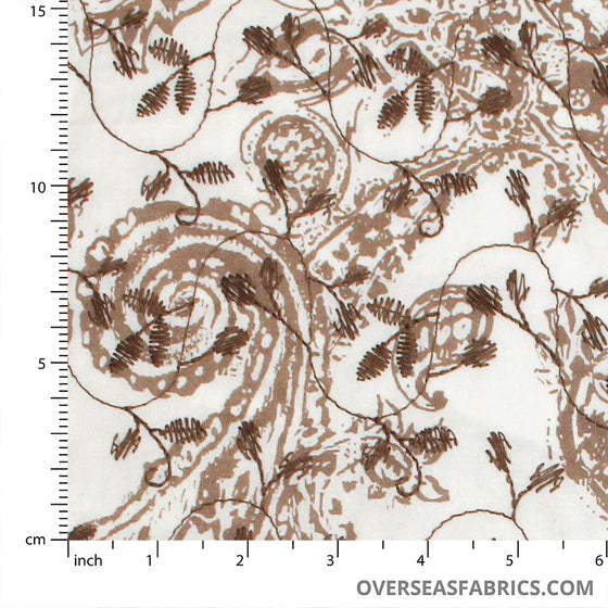 Embroidered Cotton 56" (Jul 2021) - Paisley, Brown