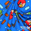 Flannelette Print 45" - July 2020 Collection; Design 13 - Angry Birds, Blue