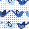 Flannelette Print 45" - July 2020 Collection; Design 42 - Blue Doves, White