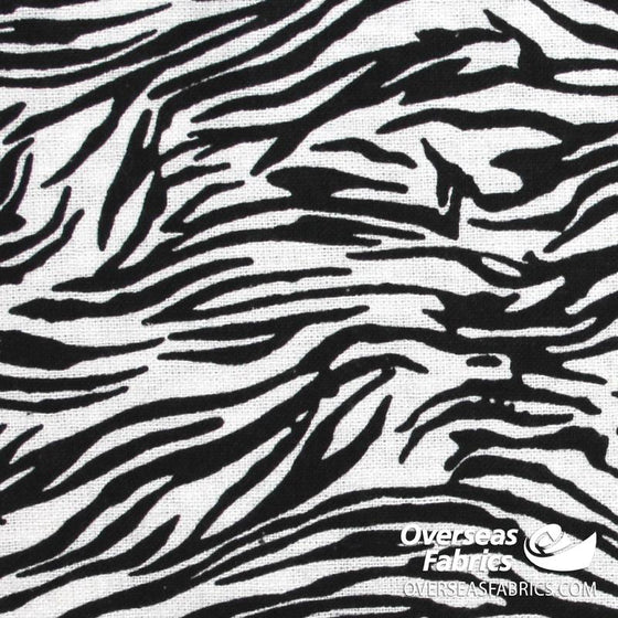 Flannelette Print 45" - Tiger Stripe, White (Nov 2020)