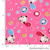 Flannelette Print 60" - Balloon Pandas, Pink (Nov 2020)