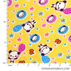 Flannelette Print 60" - Balloon Pandas, Yellow (Nov 2020)