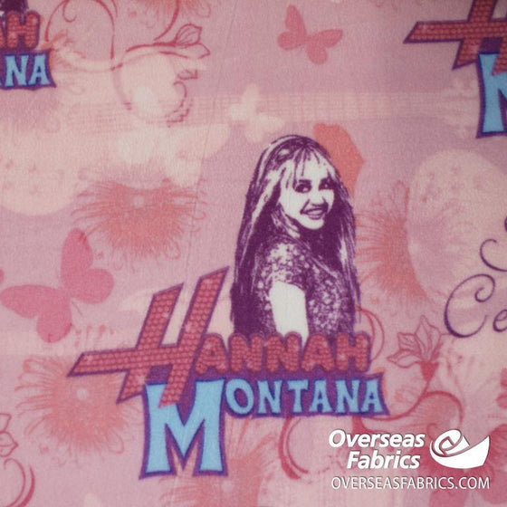 Printed Fleece 60" - Hannah Montana, Pink