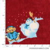 Printed Fleece 60" - Snowman, Red