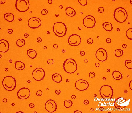 Flannelette Print 45" - Bubbles, Orange (Fall 2021)