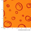 Flannelette Print 45" - Bubbles, Orange (Fall 2021)"