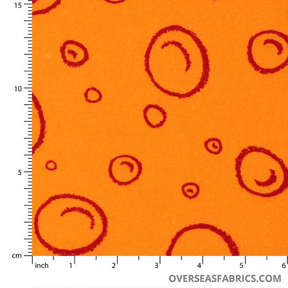 Flannelette Print 45" - Bubbles, Orange (Fall 2021)