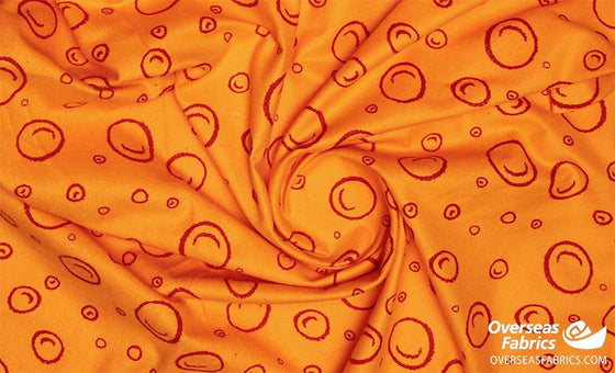 Flannelette Print 45" - Bubbles, Orange (Fall 2021)"