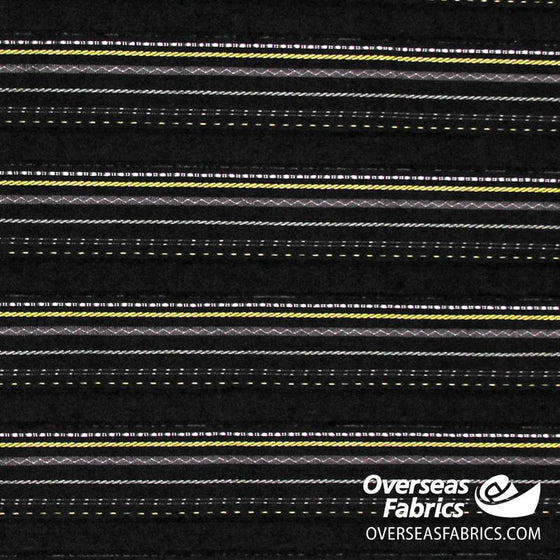 Polyester Knit 60" - Metallic Stripe, Black