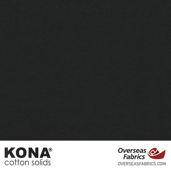 Kona Cotton Solids Black - 44" wide - Robert Kaufman quilting fabric