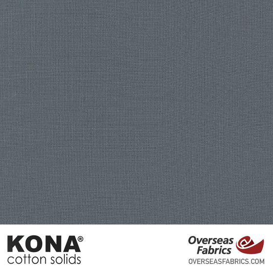 Kona Cotton Solids Steel - 44" wide - Robert Kaufman quilting fabric