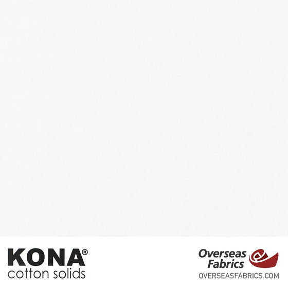 Kona Cotton Solids White - 44" wide - Robert Kaufman quilting fabric