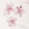 Linen Cotton 56" - Floral Sequin Embroidery, Dark Pink (Jul 2021)