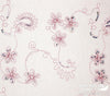 Linen Cotton 56" - Floral Sequin Embroidery, Dark Pink (Jul 2021)