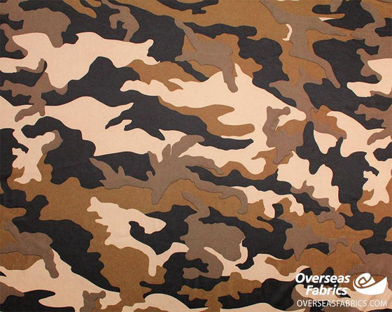 Nylon Lycra Knit 60" - Large Camouflage, Brown